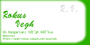 rokus vegh business card